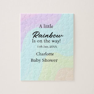 Ein kleiner Regenbogen ist auf dem Weg Baby Shower Puzzle