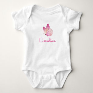 Ein kleiner rosa Schmetterling  Baby Strampler