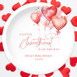 Ein kleiner Schatz Valentinsballons Babyshower Pappteller