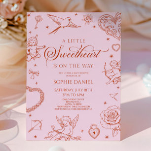 Ein kleiner Schatz zum Valentinstag Baby Shower Einladung