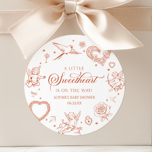 Ein kleiner Schatz zum Valentinstag Baby Shower Runder Aufkleber