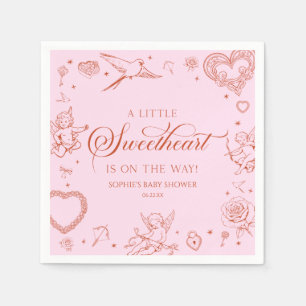 Ein kleiner Schatz zum Valentinstag Baby Shower Serviette