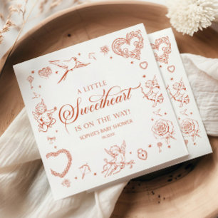 Ein kleiner Schatz zum Valentinstag Baby Shower Serviette