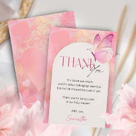 Ein kleiner Schmetterling auf der Way Baby Dusche Dankeskarte