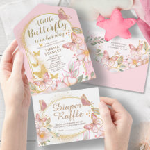 Ein kleiner Schmetterling | Gold Glitzer Girl Baby
