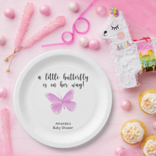 Ein kleiner Schmetterling ist auf dem Weg Baby Sho Pappteller