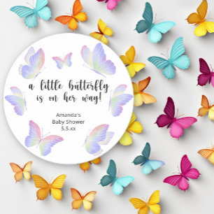 Ein kleiner Schmetterling ist auf dem Weg Baby Sho Runder Aufkleber