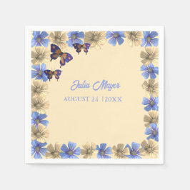 Ein kleiner Schmetterling ist auf dem Weg zum Blum Serviette