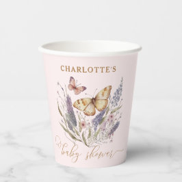 Ein kleiner Schmetterling ist auf dem Weg zur Baby Pappbecher