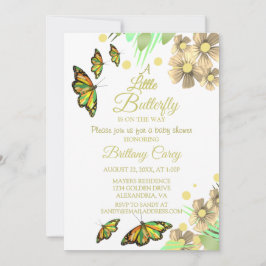 Ein kleiner Schmetterling ist auf dem Weg zur Blum Einladung