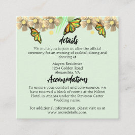 Ein kleiner Schmetterling ist auf dem Weg zur Blüt Begleitkarte