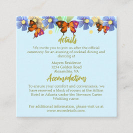 Ein kleiner Schmetterling ist auf dem Weg zur Blüt Begleitkarte