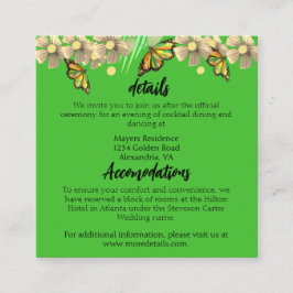 Ein kleiner Schmetterling ist auf dem Weg zur Blüt Begleitkarte