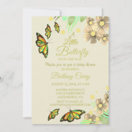 Ein kleiner Schmetterling ist auf dem Weg zur Blüt Einladung