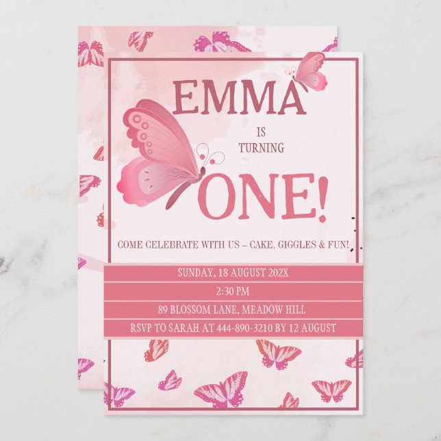 Ein kleiner Schmetterling macht eine Einladung (Vorne/Hinten)