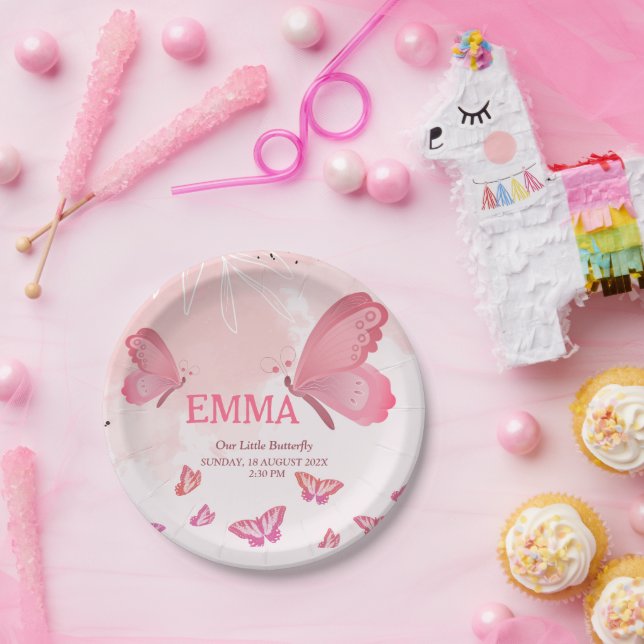 Ein kleiner Schmetterling wird eins! Niedliches Pa Pappteller (Party)