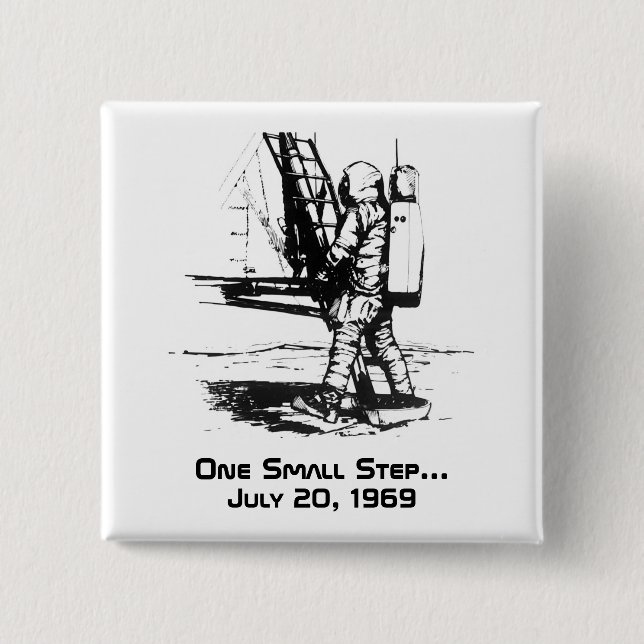 Ein kleiner Schritt Apollo 11 Mondlandung Button (Vorderseite)