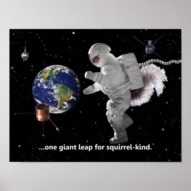 Ein kleiner Schritt für Eichhörnchen Poster (Vorne)