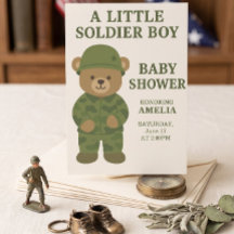 Ein kleiner Soldat Junge Teddy Bear Babydusche läd