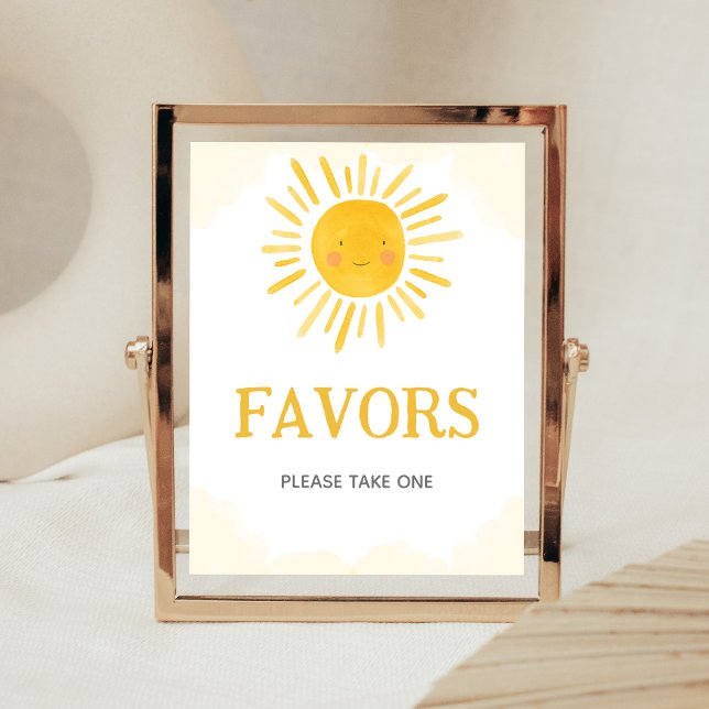 Ein kleiner Sonnenstrahl Favoriten Schild (Sunshine Baby Shower Favors Sign)
