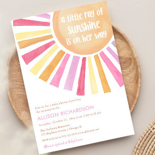Ein kleiner Sonnenstrahl ist auf dem Weg Babydusch Einladung