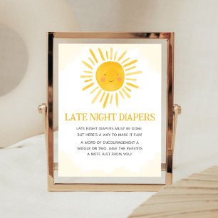 Ein kleiner Sonnenstrahl Late Night Windeln Schild