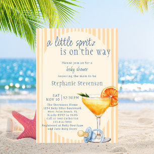 Ein kleiner Spritz ist auf dem Weg Blue Boy Baby S Einladung