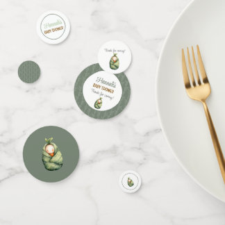 Ein kleiner Spross auf dem Way Table Konfetti