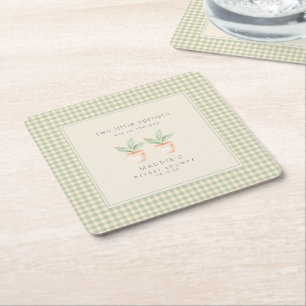 Ein kleiner Spross ist auf dem Weg Baby Shower Rechteckiger Pappuntersetzer