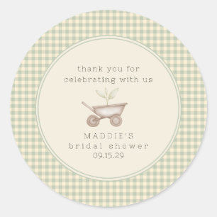 Ein kleiner Spross ist auf dem Weg Baby Shower  Runder Aufkleber