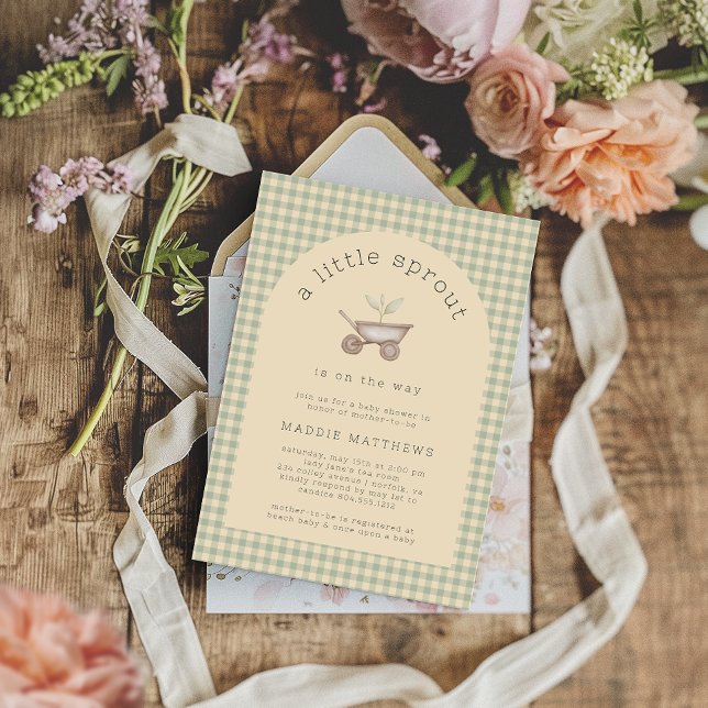 Ein kleiner Sprout ist auf dem Weg Baby Dusche Einladung (Little Sprout Baby Shower Invitation)