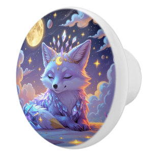 Ein kleiner Stern Flüstern Mondlicht Fuchs schläft Keramikknauf