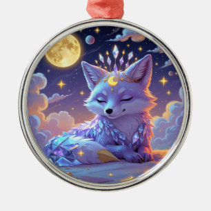 Ein kleiner Stern Flüstern Mondlicht Fuchs schläft Ornament Aus Metall