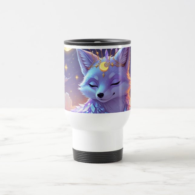 Ein kleiner Stern Flüstern Mondlicht Fuchs schläft Reisebecher (Mittel)