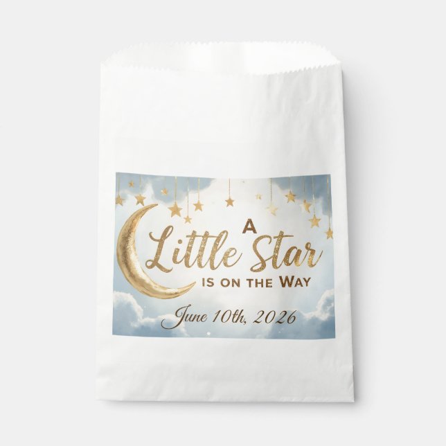 Ein kleiner Stern ist auf dem Weg Baby Shower Gevo Geschenktütchen (Vorderseite)