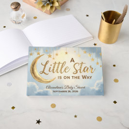 Ein kleiner Stern ist auf dem Weg zum Baby Shower Gästebuch
