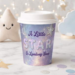 Ein kleiner Stern landet - himmlische Babyparty Pappbecher
