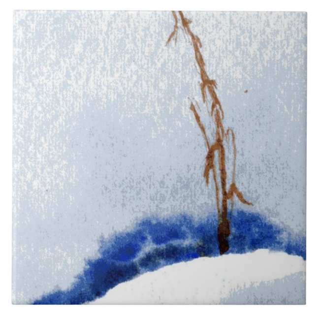 Ein kleiner Strohdampf in einer großen Schneefall Fliese (Vorderseite)