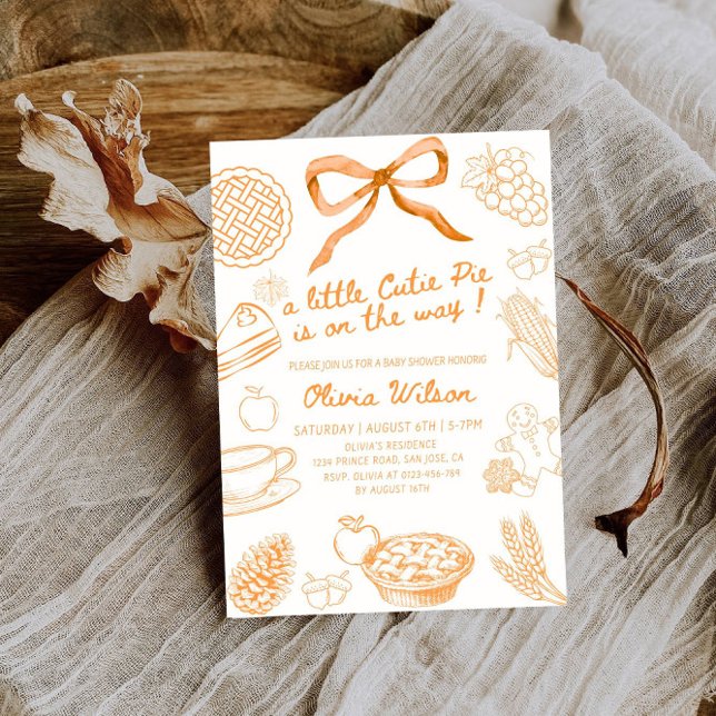Ein kleiner Süsse Pie ist auf dem Way Baby Shower  Einladung (Von Creator hochgeladen)