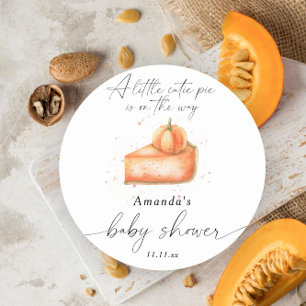 "Ein kleiner Süßer ist auf dem Weg" Babyparty Runder Aufkleber