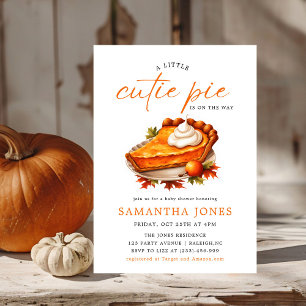 Ein kleiner süßer Kuchen Kürbis Herbst Babyparty O Einladung