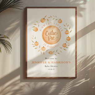 Ein kleiner süßer Pie backt Babyparty Poster