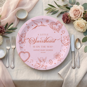 Ein kleiner süßer Valentinstag-Baby-Shower Pappteller