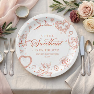 Ein kleiner süßer Valentinstag-Baby-Shower Pappteller