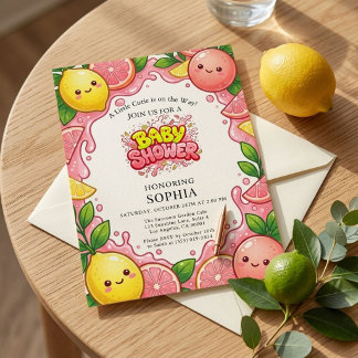 Ein kleiner Süßling ist auf dem Weg Citrus-Baby-Pa Einladung