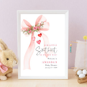 Ein kleiner Sweetheart Pink-Schleife Valentinstag  Poster