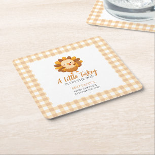 Ein kleiner Truthahn Herbst-Baby-Shower Thanksgivi Rechteckiger Pappuntersetzer