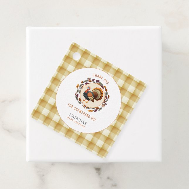 Ein kleiner türkischer Erntedank Fall Baby Dusche Geschenkanhänger (Beispiel)