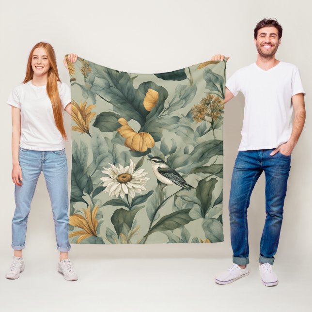 Ein kleiner Vogel an den Blume Fleecedecke (Beispiel)