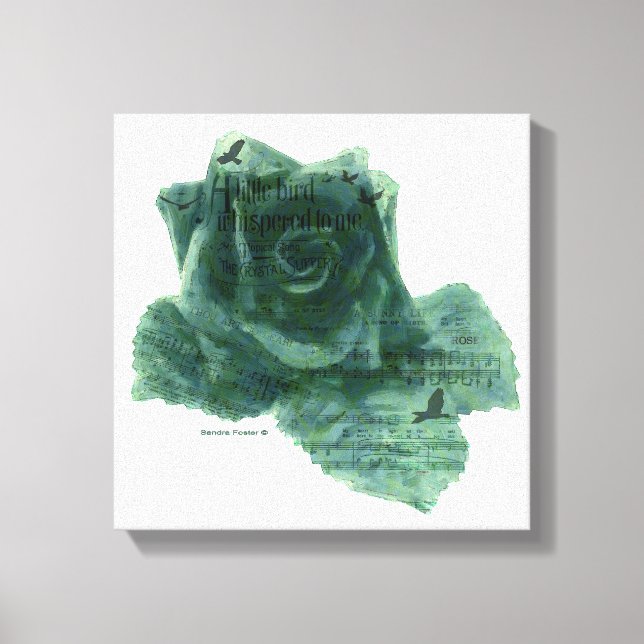 Ein kleiner Vogel erzählte mir Rose Leinwanddruck (Vorderseite)
